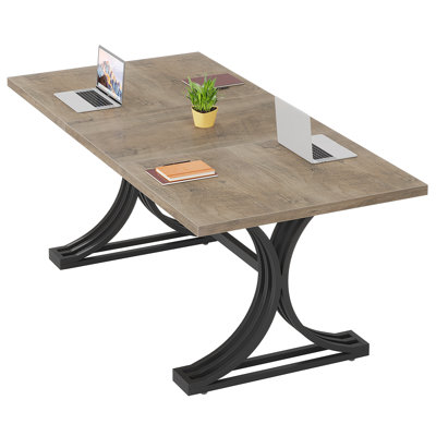 Humeyra 63" Faux Marble Meeting Table by Everly Quinn
