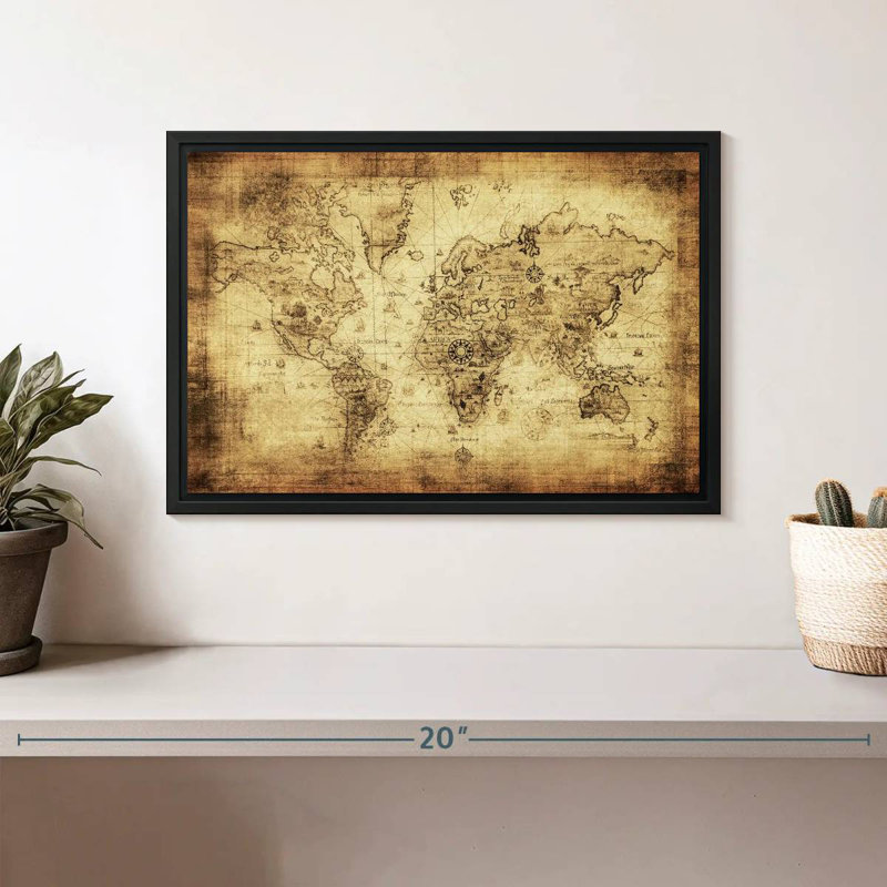 Carte du monde antique d'Aliaz, H 9 po x l 13 po