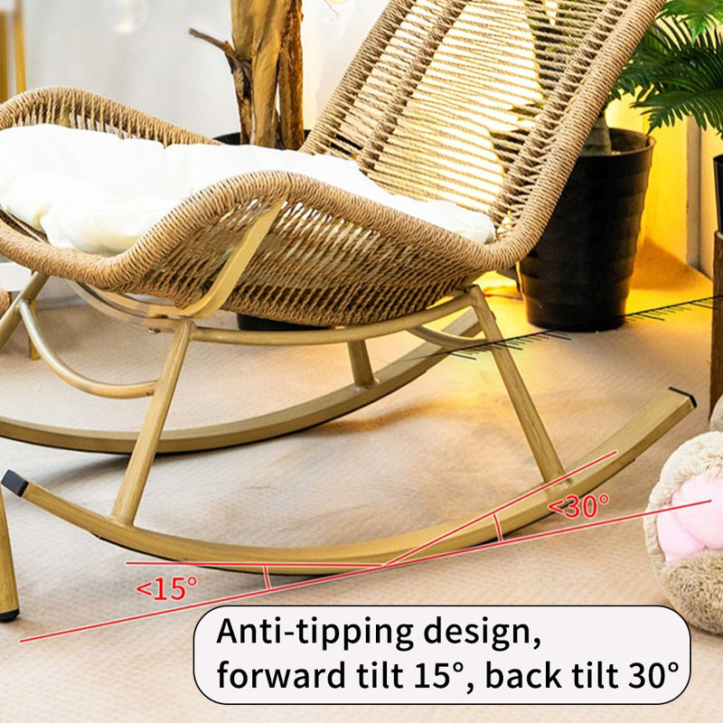 Chaise berçante en PE, Brun