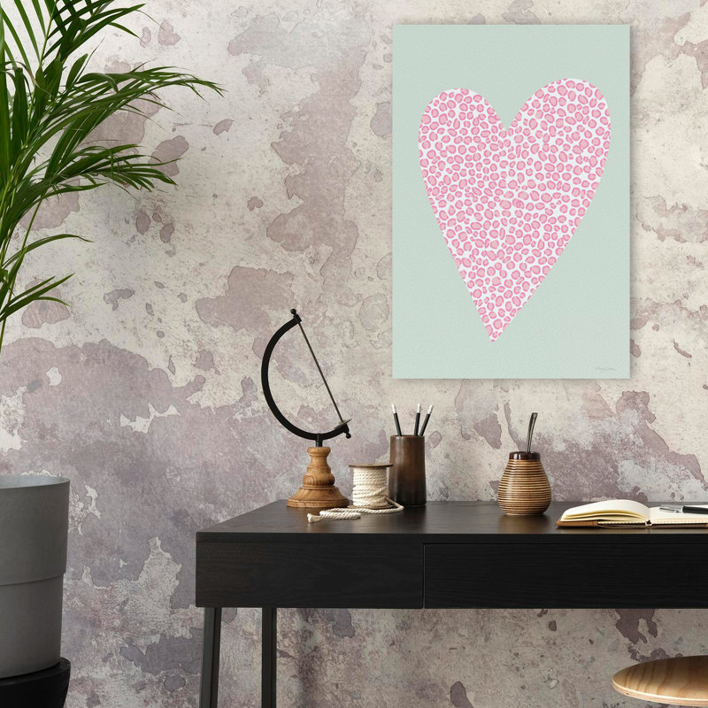 Cœur rose tacheté, H 16 po x l 24 po