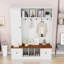 Arbre d'entrée avec banc de rangement, 5 crochets, armoire et tablettes-129945975