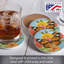 Magnifique lot de 4 sous-verres ronds absorbants en pierre Monarch