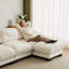 Canapé d'angle modulaire en tissu chenille confortable au design plissé, avec siège ergonomique en mousse haute densité, pouf, accoudoirs arrondis et 2 coussins décoratifs ronds.-2104518424
