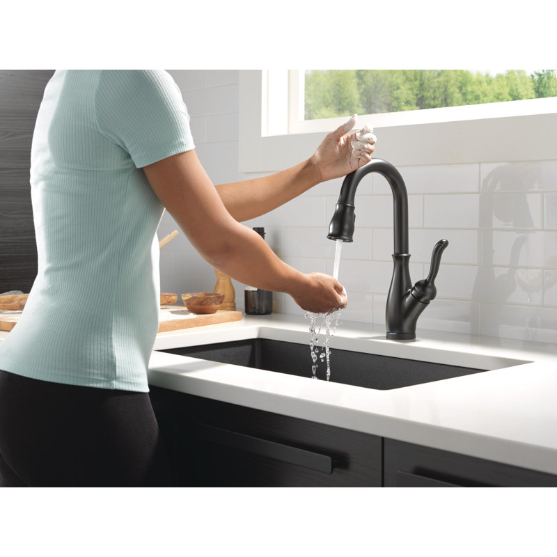 Leland Pull Down Touch Bar Faucet with Handles, Matte Black