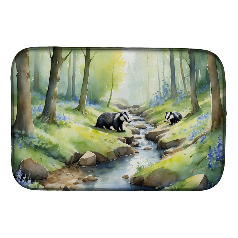 Tapis de séchage Woodland Spring Badgers