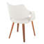 Chaise en bois de noyer et similicuir blanc - ensemble de 2