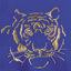 «Gilded Tiger Indigo» encadré par Chris Paschke, peinture