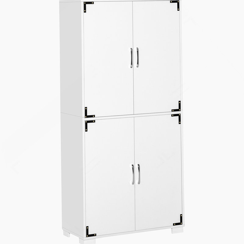 Garde-manger industriel blanc avec placard et tablettes