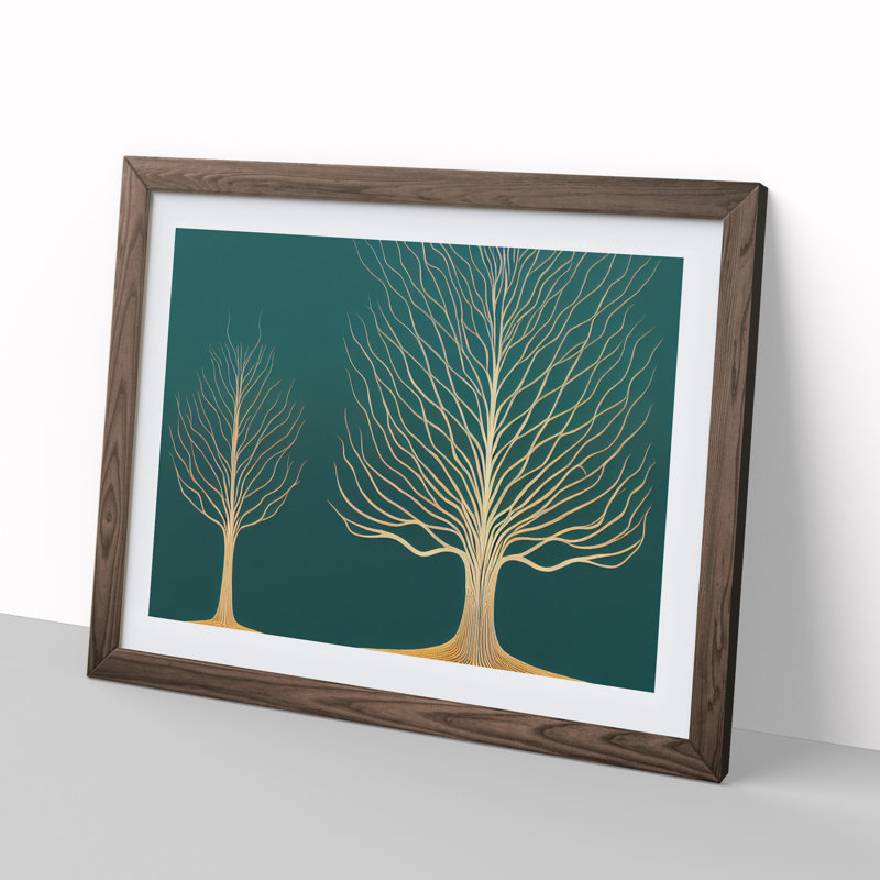 Iconic Trees - Framed Print, 46cm H x 64cm W, Walnut