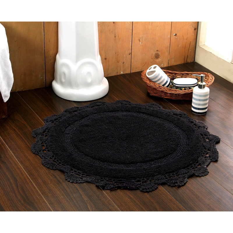 Tapis pour salle de bain Wingert, l 24 po x L 24 po, Noir