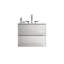 Meuble-lavabo mural blanc brillant de 61 cm (24 po) - Lavabo en céramique, 3 trous pour robinetterie, grand espace de rangement, silencieux, capacité de rangement importante.