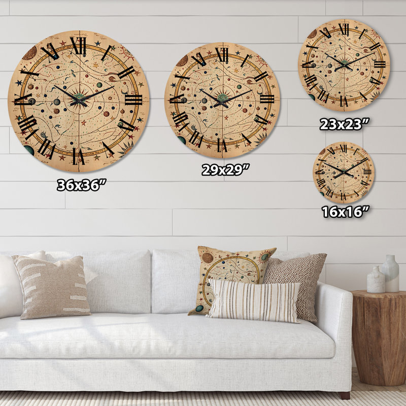 Horloge murale en bois massif Mariolita, Grand