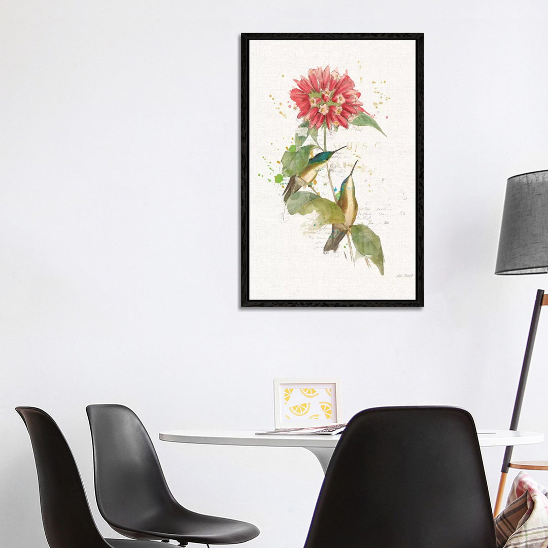 Colorful Hummingbirds I von Katie Pertiet - Galerie-verpackte Leinwand Giclée auf Leinwand