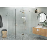 Halo 60 in. x 45 in. x 78 in. 90-degree Fully Frameless Glass Hinged Shower Enclosure