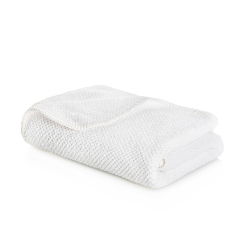 Bee Waffle Waffle Towel, White, 12" W x 20" L, Fingertip Towel 1-Pack