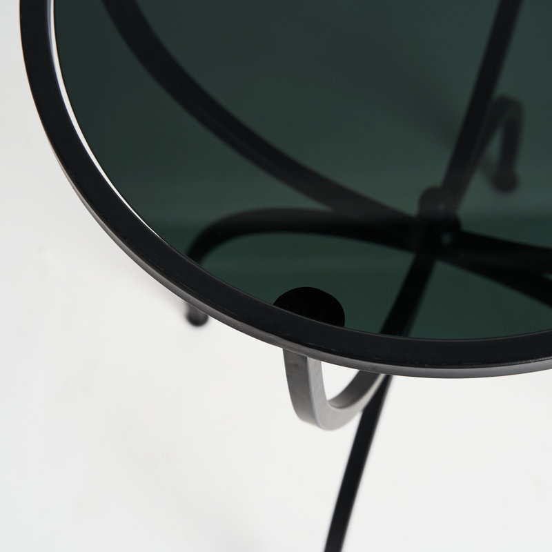 Spindale Glass Top End Table