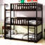 Lit simple superposé en bois d'hévéa simple, détachable, échelles et garde-corps pour chambre mansardée au-dessus d'un lit simple en bois