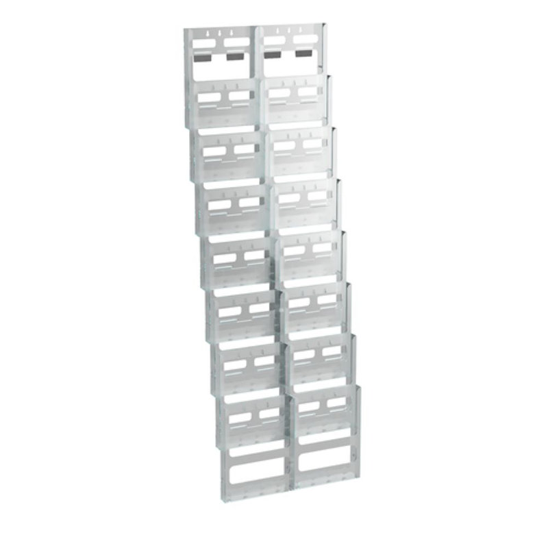 Clear Styrene 16-Pocket Wall Mounted Literature Holder