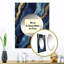Drumbeg bleu et or abstrait marbre Mirage IV - miroir unique en marbre, grand miroir mural bleu, impression d'art en métal-388581125