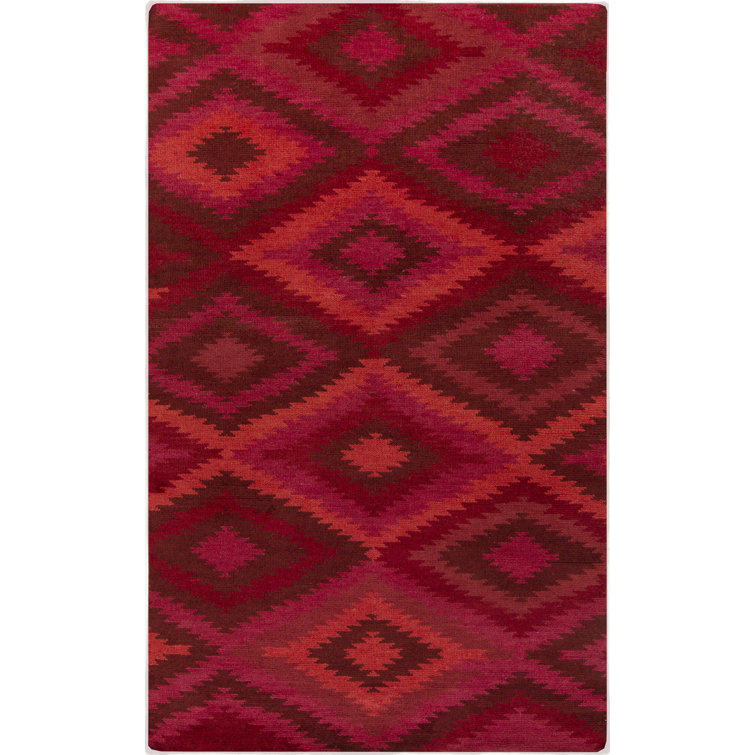 Tapis rouge en laine noué à la main Crites