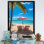 Chaises de plage rose plage - impressions sur toile nautiques et de plage