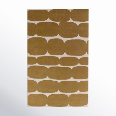 Brick Road Handmade Mustard Yellow/Ivory Rug