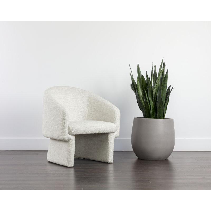 Lounge Chair, Cream Polyester