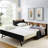 Twin Size Upholstery Velvet Height Adjustable Day Bed with Storage Headboard and Wireless Charging, Multi-functional Daybed with Trundle Bed & LED Lights-58743888