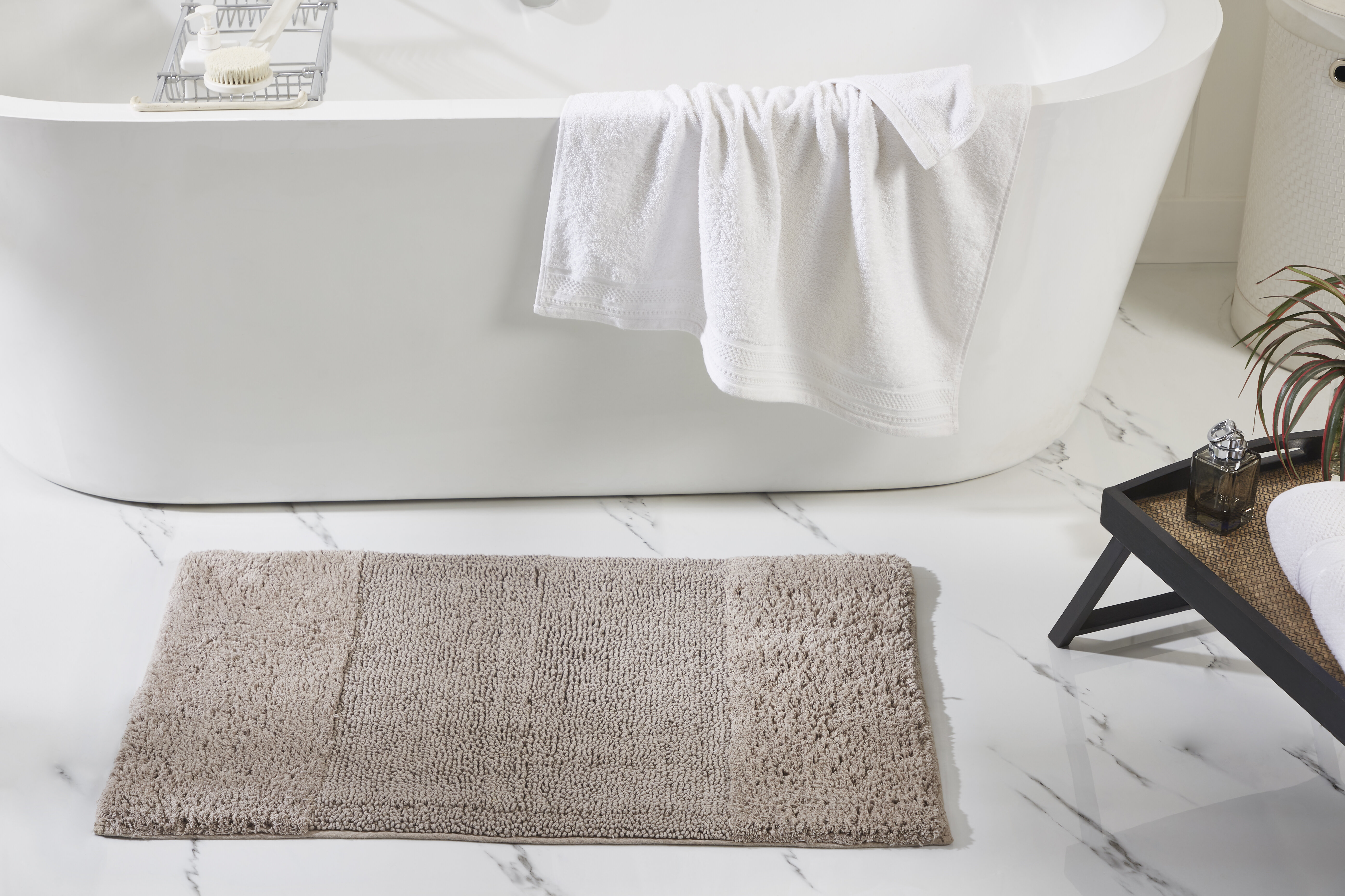 Set of 2 Granada Collection Sand 100% Cotton Rectangle Bath Rug - Better Trends