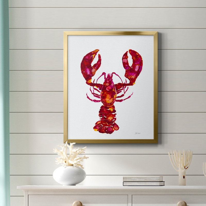 Toile encadrée homard de qualité supérieure - prête à être accrochée, Or, H 20 po x l 16 po