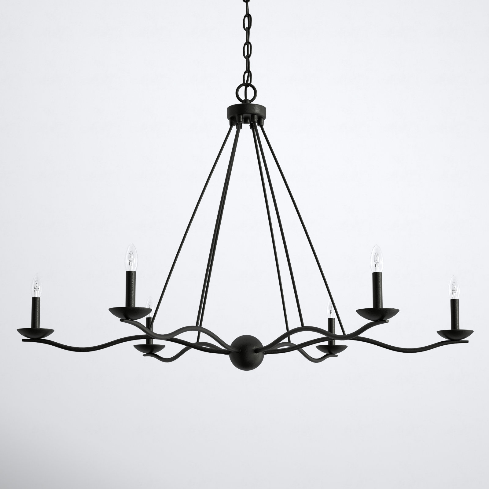 6 - Light Metal Dimmable Chandelier