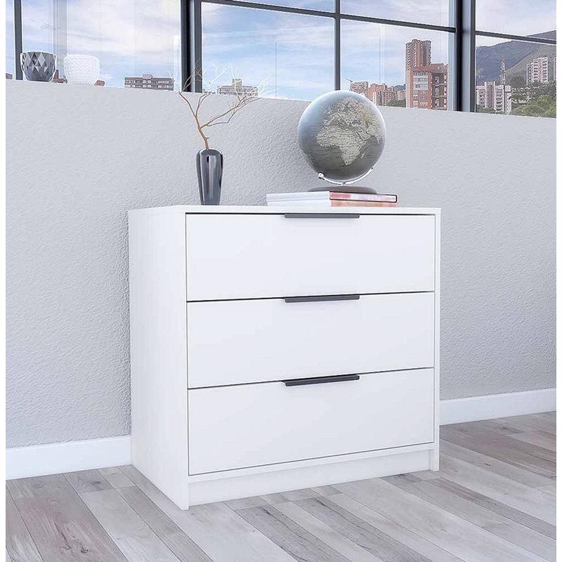 Commode 3 tiroirs, Blanc