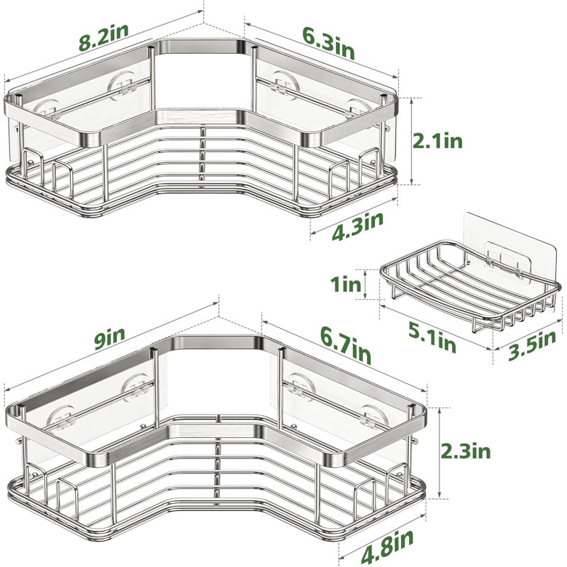 Accessoires de support de rangement pour le comptoir de salle de bain, Argent argent
