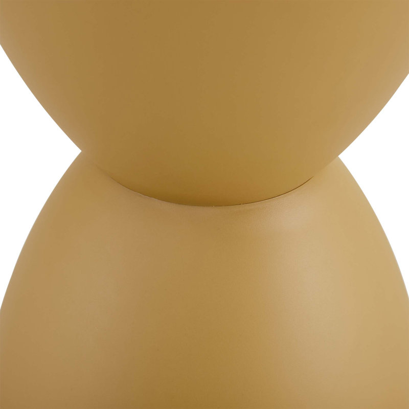 Compact and Stylish Yellow Plastic Side Table Stool, Perfect for Small Spaces and Modern Interiors.