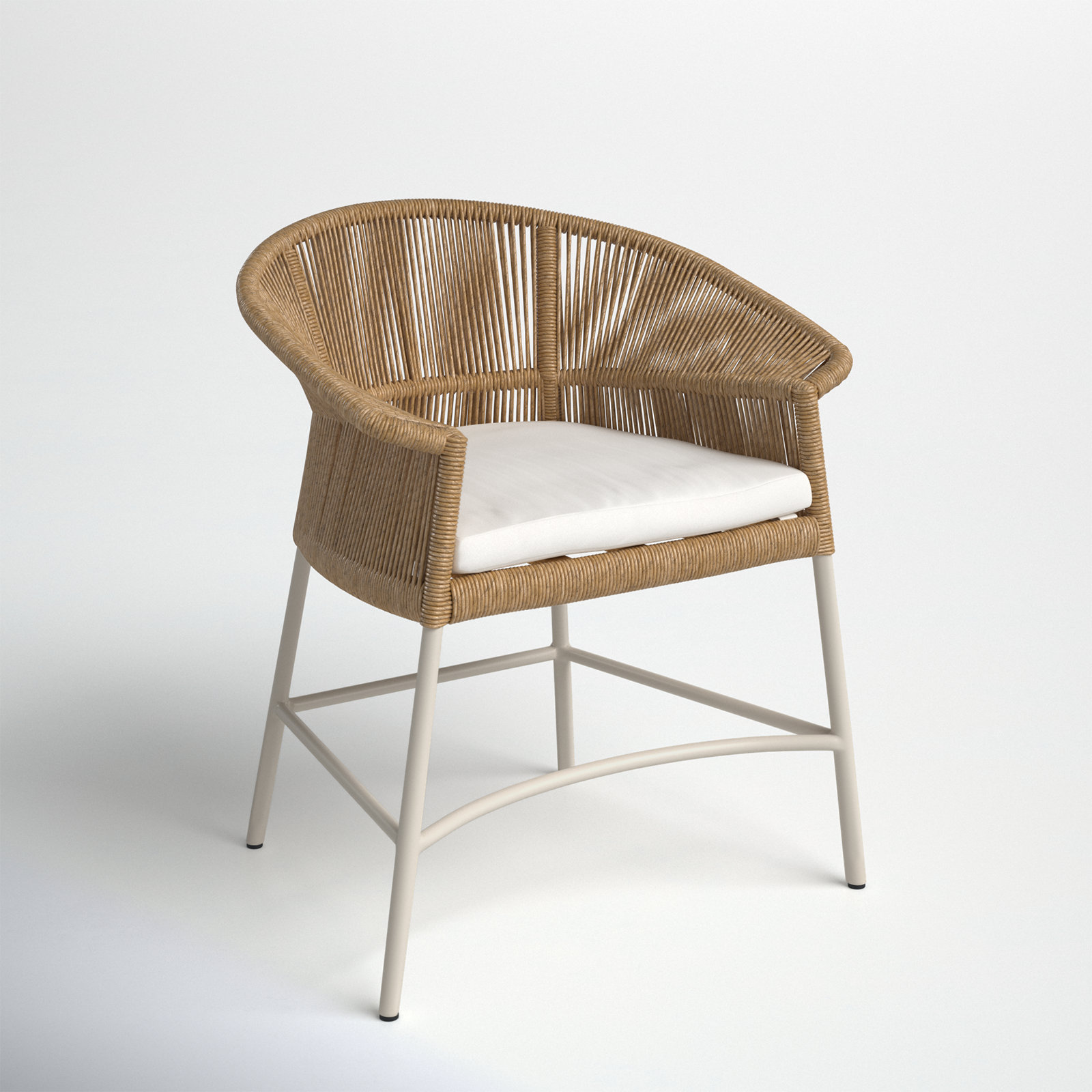 Melby Premium All-Weather Wicker Outdoor Dining Armchair with Cushion