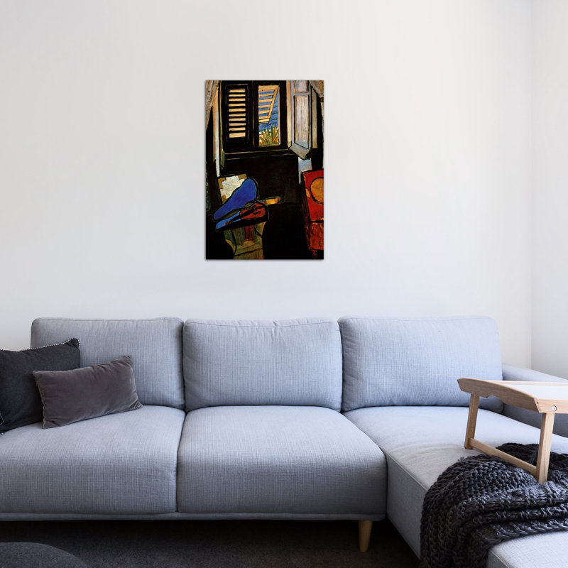 «Interior with a Violin» par Henri Matisse - reproduction imprimée, H 12 po x l 8 po x P 0,75 po, Toile tendue