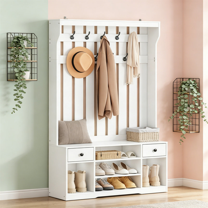 9 - Hook Coat Rack, White