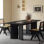 Black Solid Wood       Slab Dining Set-105274364