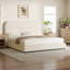 Base de lit plateforme Manfrid, collection Cloud avec revêtement Boucle et tête de lit arrondie, pied de lit épaissi-1061697065-1071086346