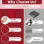 Coussins de siège de patio extérieur 47 x 47 x 8 cm, ensemble de 6 - Rouge cerise-647406230