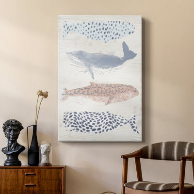 Patterned Whale Pod II -Custom Wrapped Gallery Cavas