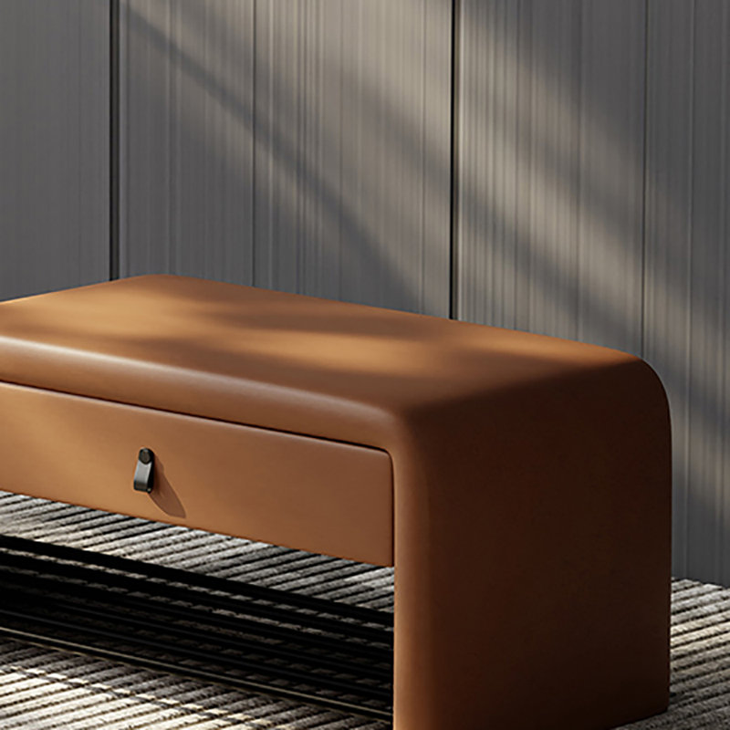 39.4in Shoe Storage Bench, Orange