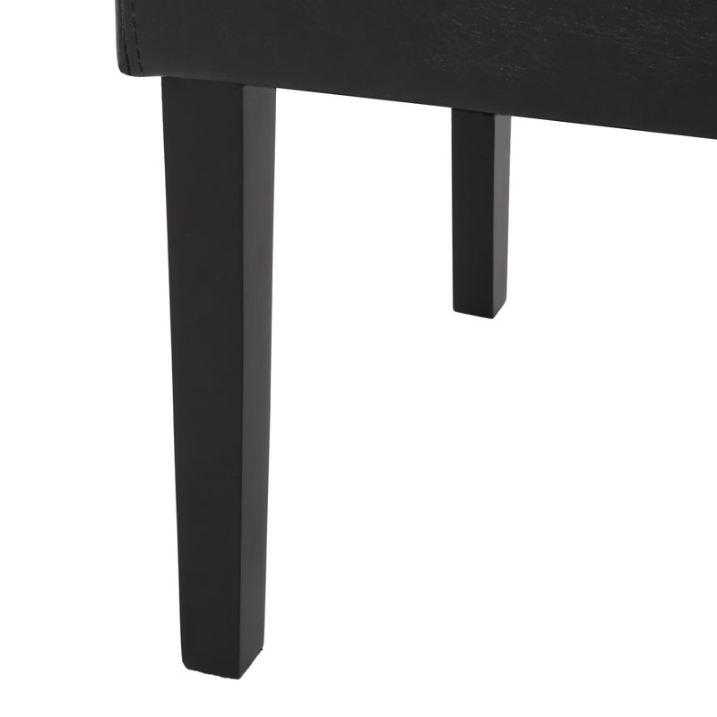 Mandosa Faux Leather Upholstered Parsons Chairs, Black