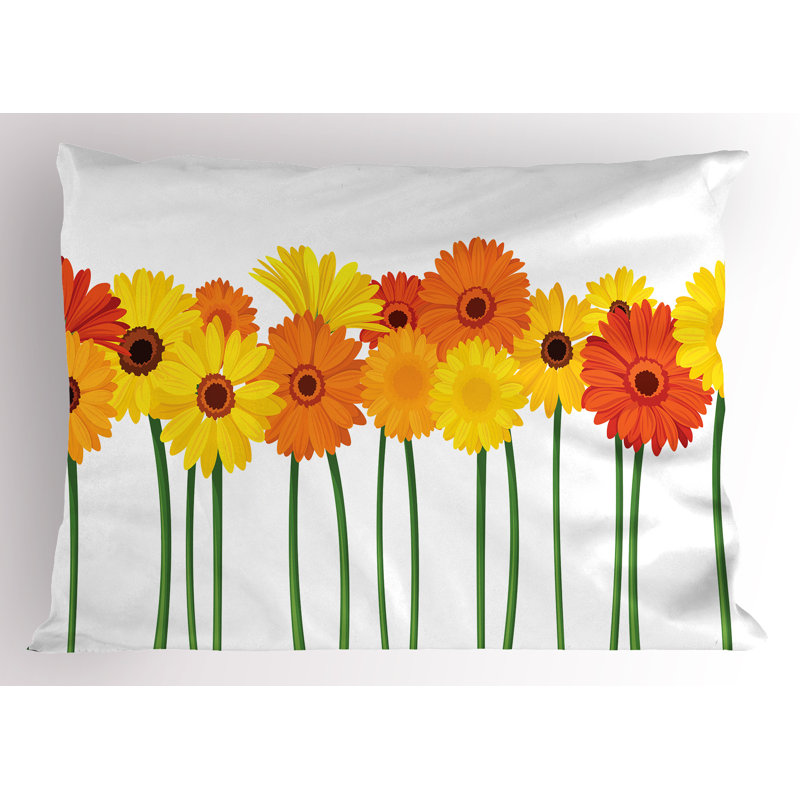 Ensemble de 2 taies décoratives Ambesonne Gerber Daisy, H 20 po x l 36 po
