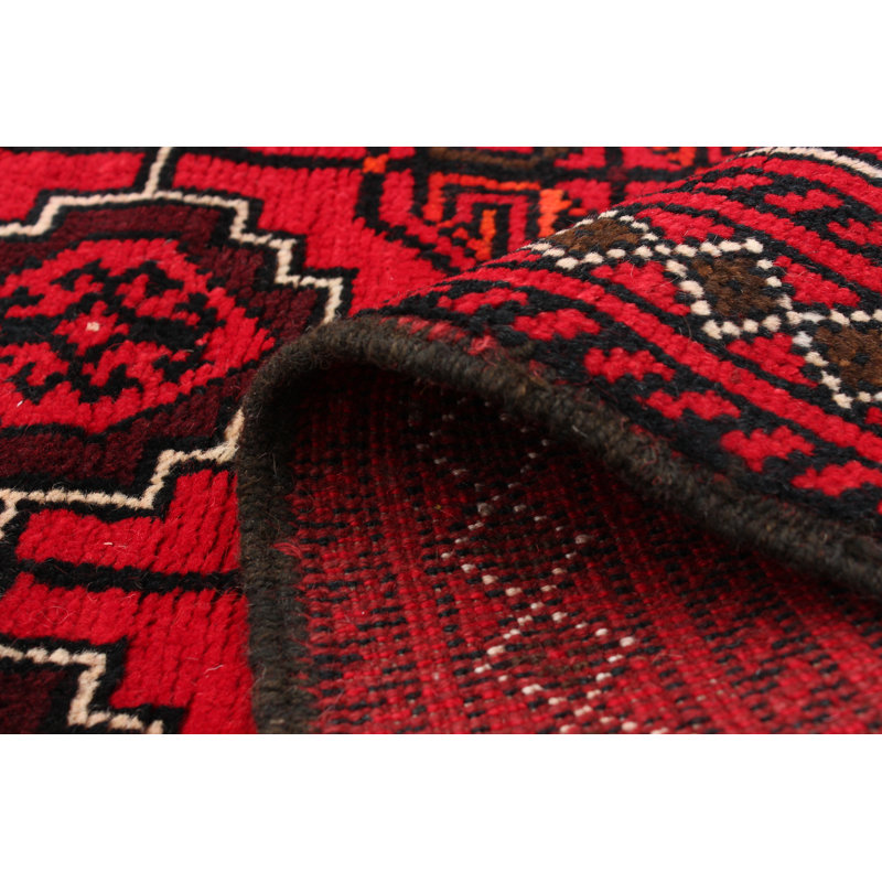 Bettylu One-of-a-Kind 3'5" X 5'7" 1980s Wool Area Rug in Red