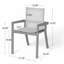 Chaise de salle à manger, ensemble de 2, structure en teck et textile beige