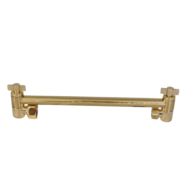 Bras de douche ajustable, Laiton poli