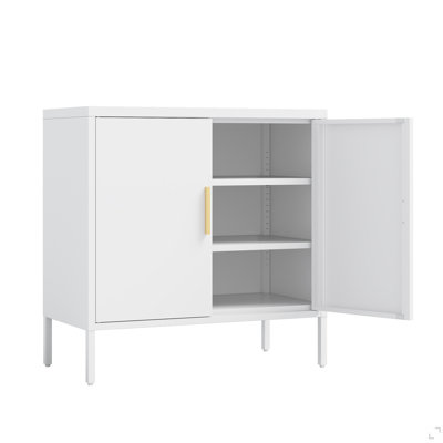 Classeur en métal avec 2 portes et 2 tablettes réglables