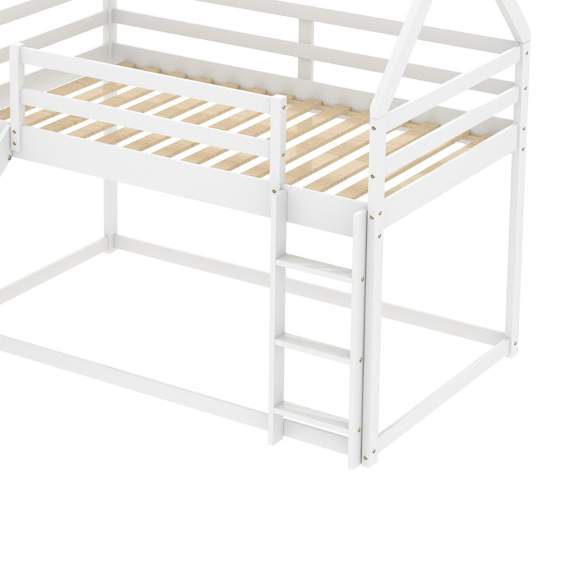 Bickleton Kids Twin Over Twin Bunk Bed, White