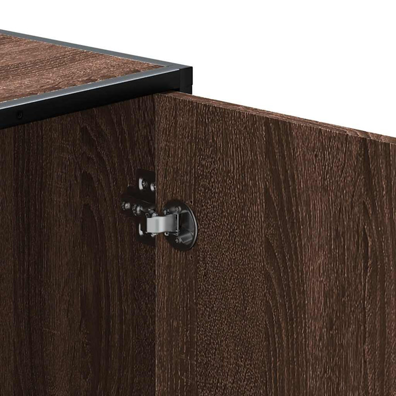 5 Pair Shoe Storage Bench, Brown Oak